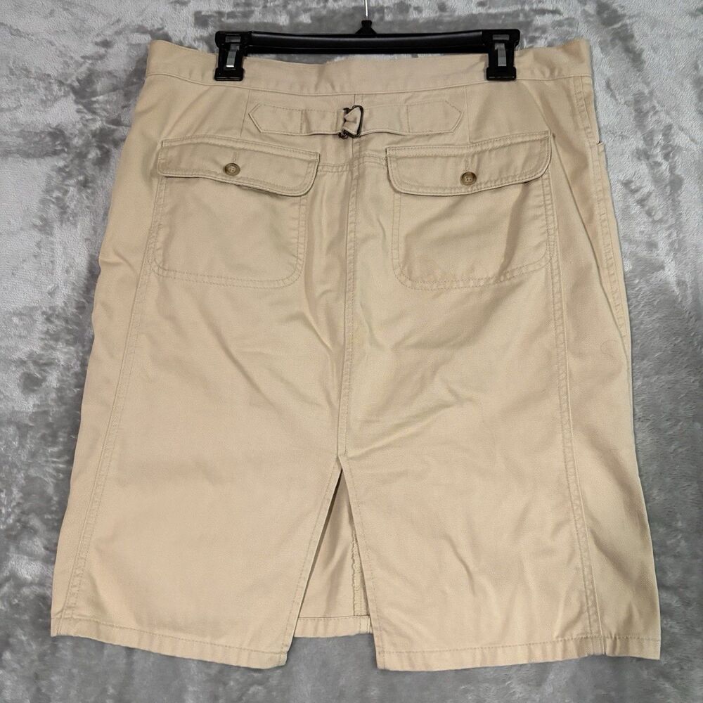 Ralph Lauren Sport Chino Skirt Cinch Buckle Size L Utility Khaki Old Money Club